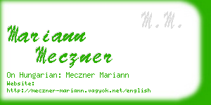 mariann meczner business card